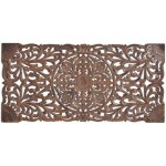 Tte de lit sculpt  la main marron antique
