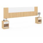 Idmarket - tête de lit sur pied avec chevets modulables sapa pour lit 140, 160 ou 180 cm bois et blanc ... Idmarket - tête de lit sur pied avec chevets modulables sapa pour lit 140, 160 ou 180 cm bois et blanc ...