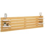 Idmarket - tte de lit suspendue 5 larges lattes nina 240 cm bois clair et tagres blanches