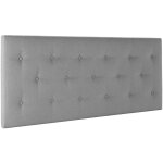 T�te de lit tapiss�e turin 140x60 cm gris