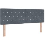 T�te de lit en velours gris fonc� 140 cm velours vidaxl