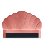 T�te de lit en velours  shelly  160cm rose