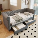 Okwish - tte de lit vintage capitonne, canap - lit 90 x 200 cm, canap - lit, banquette - lit avec ...