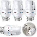 T�te thermostatique, 4 pi�ces t�te de vanne de radiateur m30 x 1. 5, robinet thermostatique radiateur, ...