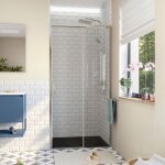 Swiss aqua technologies tex bb porte de douche 110x195cm coulissante anticalcaire avec profil�s chrome ...