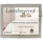 Couverture en laine d'agneau lin beige double 2 lits Couverture en laine d'agneau lin beige double 2 lits