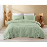 Housse de couette en coton vert uni - sleep time, 100 % pur coton, douce, respirante, fabrique en italie ...