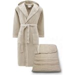 Peignoir en coton pour homme et femme avec capuche, nid d'abeille beeapone®, couleur beige, séchage rapide, ... Peignoir en coton pour homme et femme avec capuche, nid d'abeille beeapone®, couleur beige, séchage rapide, ...
