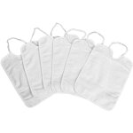 Set 6 bavoirs pour enfants en couleur unie tout blanc avec lastique en coton pur avec toile aida pour ...