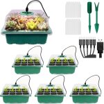 Tg77615 ensemble de 5 mini - serres � semis avec �clairage led, id�ales pour la germination et la croissance ...