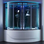 Baignoire balnéo douche hammam d'angle omega 150s Baignoire balnéo douche hammam d'angle omega 150s