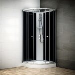 Cabine douche 100 x 100 silver noir quart de rond Cabine douche 100 x 100 silver noir quart de rond