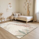 The carpet - jungle kids tapis enfant chambre 3d rsistant facile crme