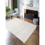 The carpet - lima tapis doux lavable polyester recycl� cr�me, 120 x 170 cm