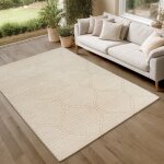 The carpet - parma tapis salon extérieur lavable court poil 3d doux beige The carpet - parma tapis salon extérieur lavable court poil 3d doux beige
