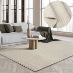 The carpet - premium wool tapis laine style scandinave cr�me, 200 x 290 cm