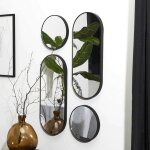 The home deco factory - lot de 4 miroirs ronds et ovales