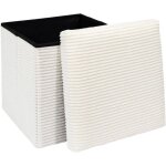 The home deco factory - coffre de rangement cube 38 cm en velours c�tel� beige - tako