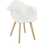 The home deco factory - fauteuil scandinave patchwork blanc The home deco factory - fauteuil scandinave patchwork blanc