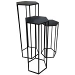 The home deco factory - sellette gigogne m�tal noir x3