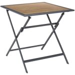 The home deco factory - table pliable en métal anthracite et effet bois barcelone 70 x 70 cm The home deco factory - table pliable en métal anthracite et effet bois barcelone 70 x 70 cm