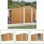 The living store - abri de jardin marron 277x93x179 cm acier galvanisé - abri de jardin - abri métal ... The living store - abri de jardin marron 277x93x179 cm acier galvanisé - abri de jardin - abri métal ...