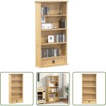 The living store - armoire  cd corona 52x17, 5x103 cm bois de pin massif - bibliothque - meuble tv ...