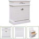 The living store armoire  chaussures blanc 50 x 28 x 58 cm bois de paulownia - meuble entre - armoire ...