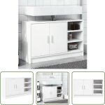 The living store armoire d'vier blanc 90x29x55 cm bois d'ingnierie - meuble de salle de bain - armoire ...