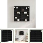 The living store - armoire � vitrine noir 60x8, 5x58 cm bois d'ing�nierie - meuble mural - �tag�re murale ...