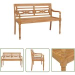 The living store - banc batavia 120 cm teck - banc jardin - mobilier de jardin - banc teck - meubles ...