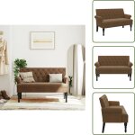 The living store - banc avec dossier marron 120x62x75, 5 cm similicuir daim - banc design - banc salle ...