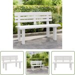 The living store banc de jardin blanc 110x52x71 cm polypropyl�ne - banc de jardin - mobilier de jardin ...