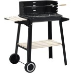 The living store - barbecue au charbon de bois avec roulettes noir