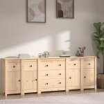 The living store - buffet 230x35x80 cm bois massif de pin - buffet - meuble de rangement - commode - ... The living store - buffet 230x35x80 cm bois massif de pin - buffet - meuble de rangement - commode - ...