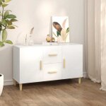 The living store buffet blanc 100x36x60 cm bois d'ingnierie - buffet - meuble de rangement - commode ...