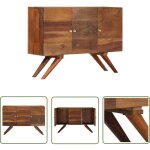 The living store - buffet bois recycl massif 110x30x75 cm marron - buffet - meuble de rangement - mobilier ...
