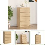 The living store buffet chne sonoma 60x35x98, 5 cm bois d'ingnierie - buffet moderne - meuble rangement ...