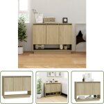 Buffet chne sonoma 97x31x75 cm bois d'ingnierie - buffet - meuble de rangement - commode - meuble salle ...