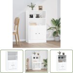 The living store buffet haut blanc 60x35, 5x103, 5 cm bois d'ingnierie - buffet design - meuble rangement ...