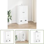 Buffet haut blanc 60x35, 5x103, 5 cm bois d'ingénierie - buffet design moderne - meuble rangement cuisine ... Buffet haut blanc 60x35, 5x103, 5 cm bois d'ingénierie - buffet design moderne - meuble rangement cuisine ...