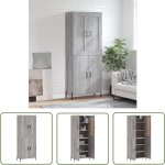 The living store buffet haut sonoma gris 69, 5x34x180 cm bois d'ing�nierie - buffet design moderne - ...