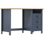 The living store - bureau hill avec 3 tiroirs gris 120x50x74 cm pin solide - bureau en bois - bureau ... The living store - bureau hill avec 3 tiroirs gris 120x50x74 cm pin solide - bureau en bois - bureau ...