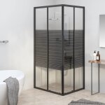 The living store - cabine de douche à rayures esg 90x70x180 cm noir The living store - cabine de douche à rayures esg 90x70x180 cm noir