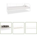 The living store - cadre de lit de jour sans matelas blanc mtal 90x200 cm - lit convertible - canap ...