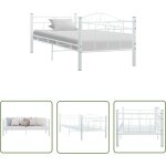 The living store - cadre de lit de repos sans matelas blanc mtal 90x200cm - lit convertible - canap ...