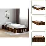 The living store - cadre de lit sans matelas ch�ne fum� 90x190 cm - cadre de lit - lit double - lit design ...