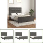 The living store - cadre de lit sans matelas gris fonc 140x190 cm velours - lit plateforme - lit capitonn ...