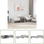 The living store - cadre de lit sans matelas sonoma gris 90x190 cm - cadre de lit enfant - lit junior ...