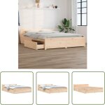 Jinlefu - the living store cadre de lit sans matelas avec tiroirs 120x200 cm - cadre de lit - lit double ...